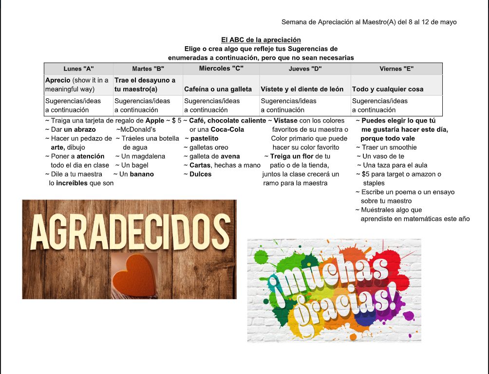 Teacher Appreciation Week Antietam Elementary School